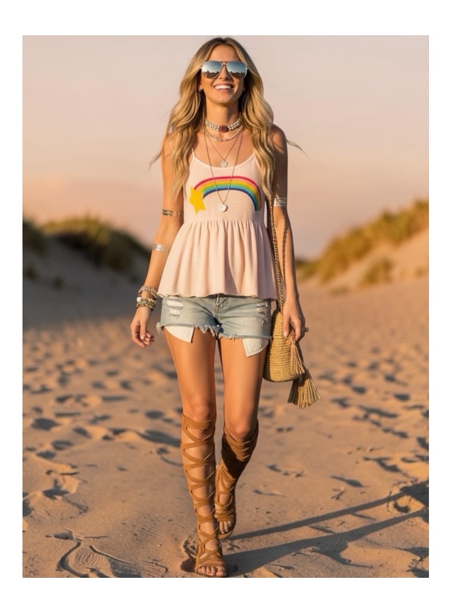 Deadstock: New Wildfox Grunge Rainbow Irish Festival Cami Tank Top Bbj Og
